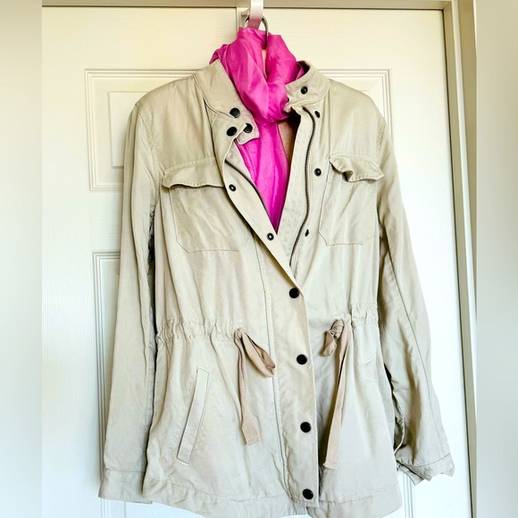 Khaki utility jacket in Lyocell (Tencel) by Loft size Small - Picture 1 of 6